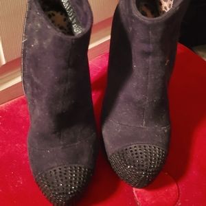 Super Cute and Sext Rhinestone Black Booties